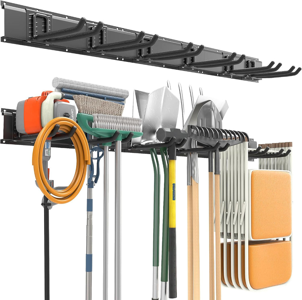 EVERHANGER Garage Tool Storage Organizer, Wall Mount Garden Tool Rack