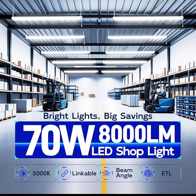 hykolity 4FT 70W LED Shop Light Linkable, 5000K Utility Shop Lights