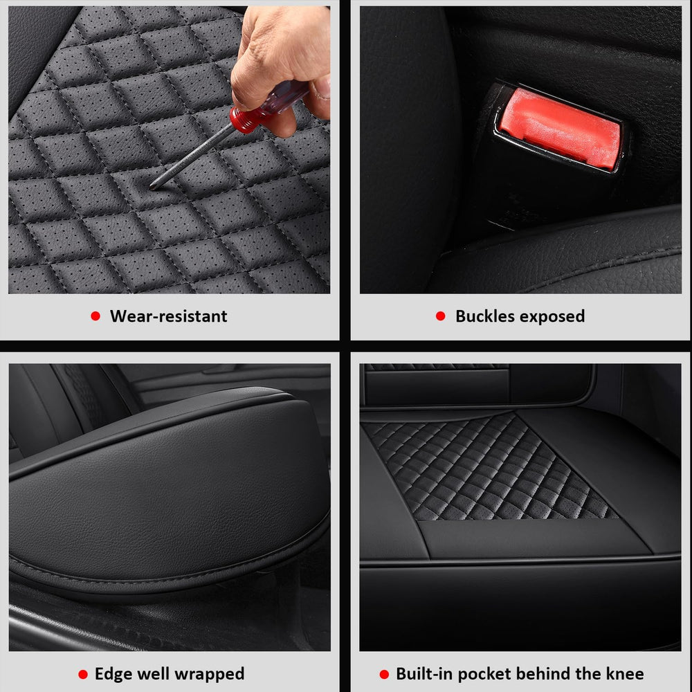 MIROZO Seat Covers Full Coverage,Leather Car Seat Cover for SUV Sedan Truck