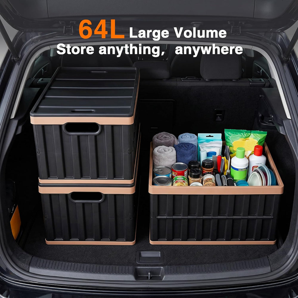 Citylife 2PC 64L Collapsible Storage Bins with Lids, Collapsible bins