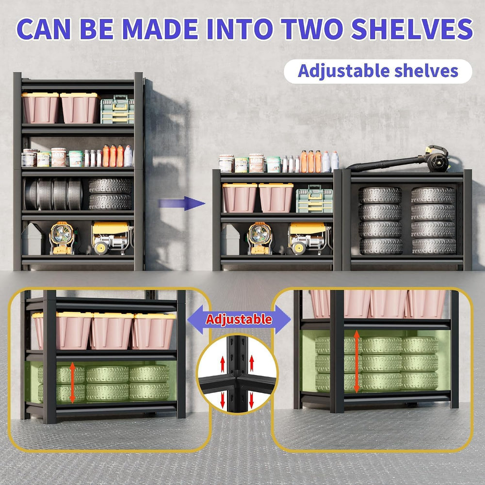 Hzdbhd 58.7" H Garage Shelving Unit, 5-Tier Metal Storage Shelves