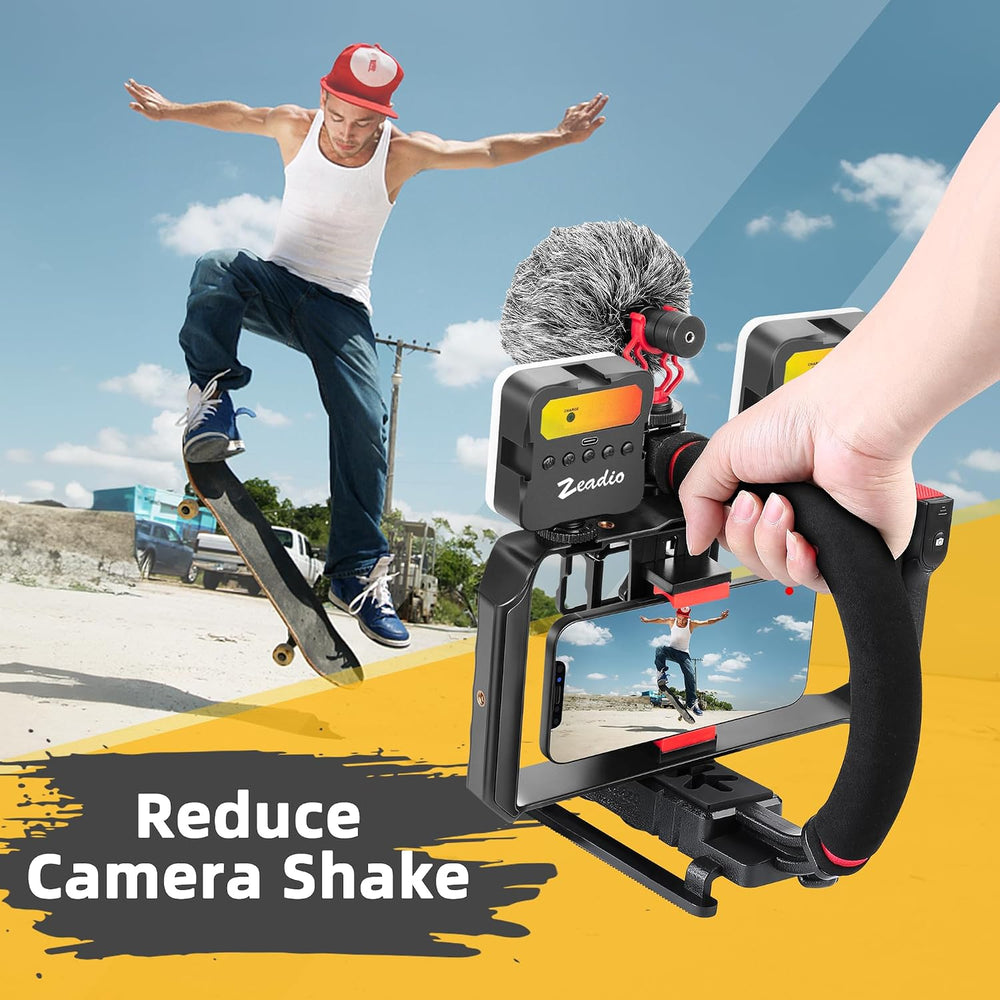 Zeadio Smartphone Camera Stabilizer, All-in-One Video Rig Kit with Phone Cage...