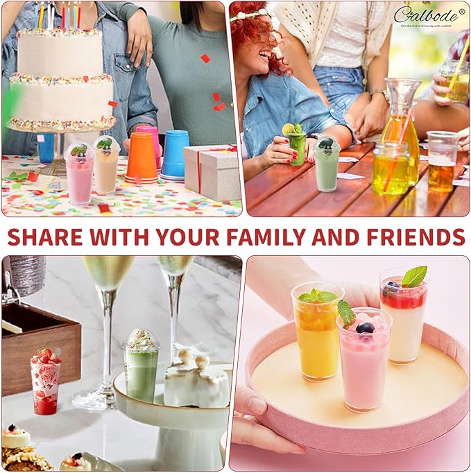 100Pcs 3oz Mini Dessert Cups with Lids and Spoons Clear Plastic Disposable Pa...