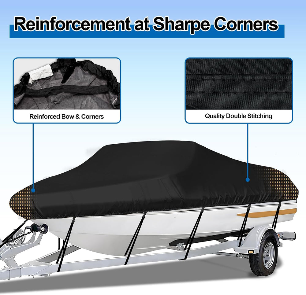 iCOVER Trailerable Boat Cover- 20'-23' Waterproof Heavy Duty Marine G...