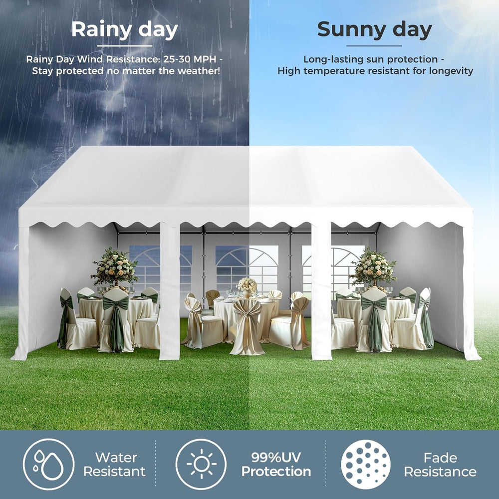 16x20 ft Party Tent Heavy Duty, Outdoor Wedding Commercial Tent