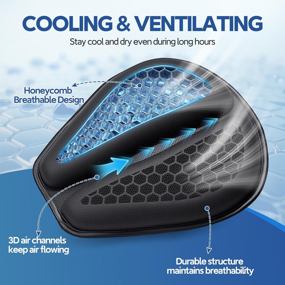 Motorcycle Gel Seat Cushion Large 3DHoneycomb Structure Shock Absorption Fold...