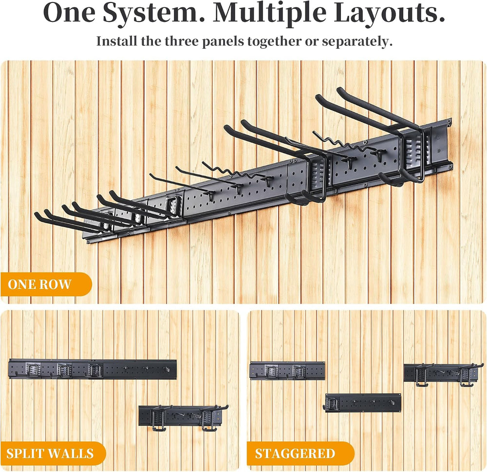 Garage Wall Organizer, 49.5-Inch Tool Rack, 510 lb Capacity