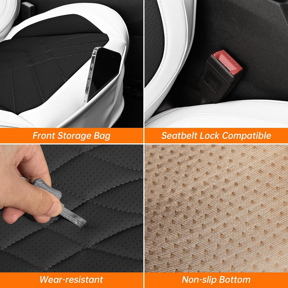 Black White Car Seat Covers Full Set Universal 5-Seater Full Wrap