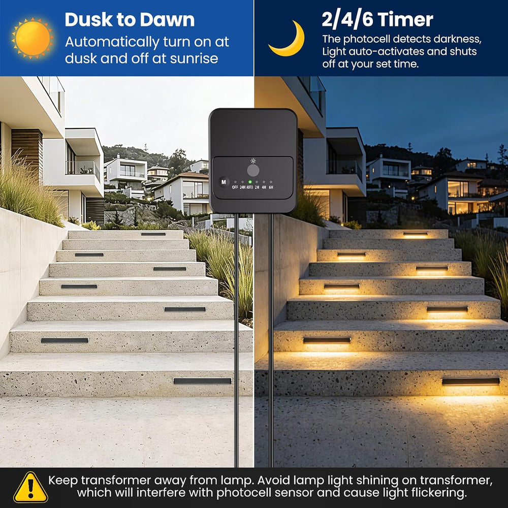 Low Voltage Retaining Wall Lights Kit, 3W 2700K Step Lights, 12 Pack