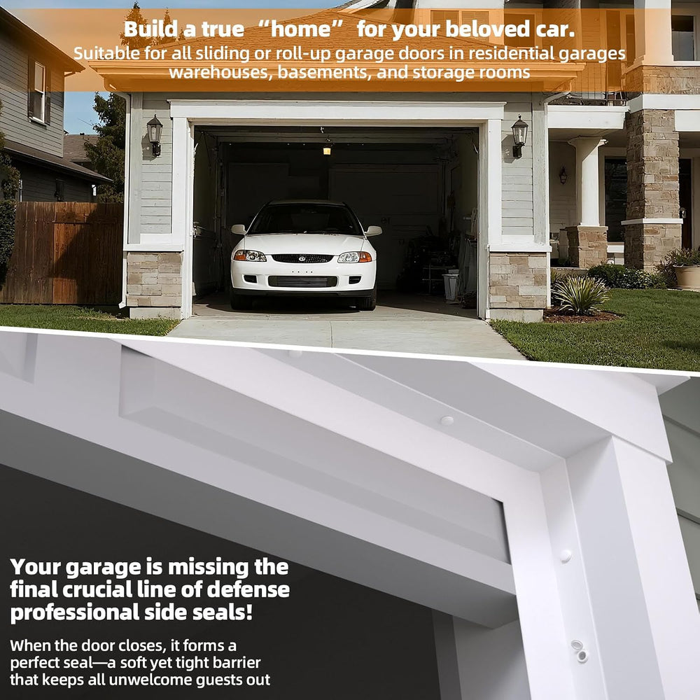 Garage Door Seal Top and Sides with Nails, 40 FT, White