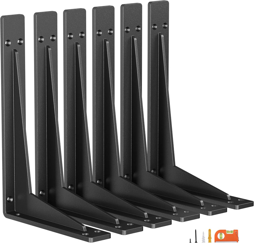 NEODROP 6-Pack 12 Inch Heavy Duty Shelf Brackets, Premium Metal Wall Bracket ...