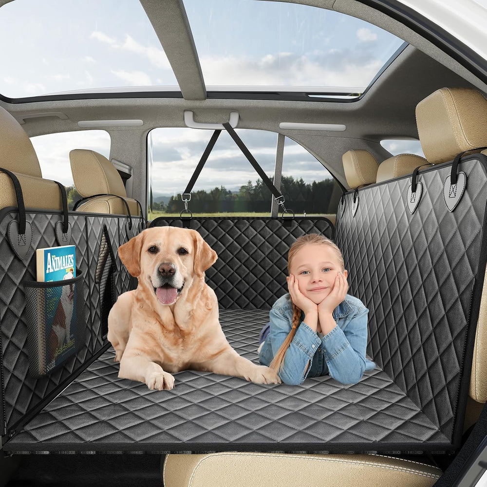 Back Seat Extender for Dogs, Non-Slip Dog Car Seat Cover for Back Seat with H...