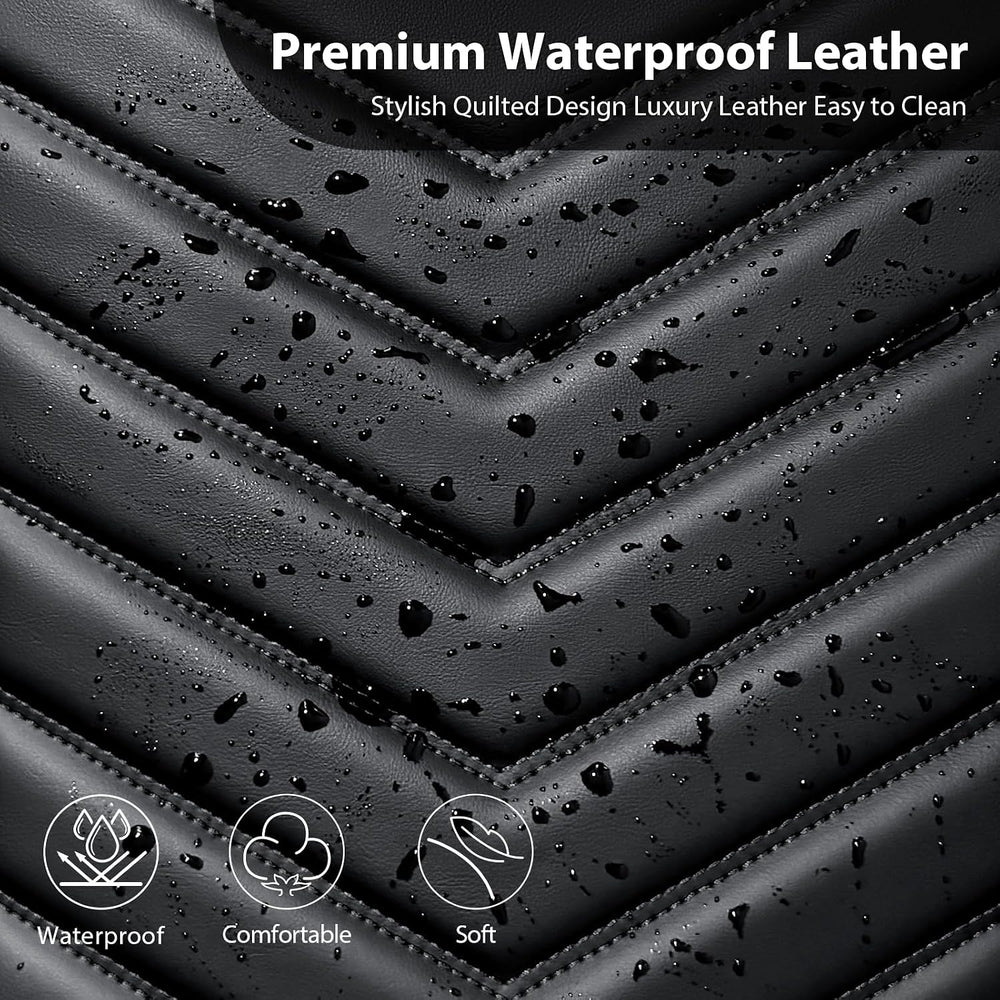 CAR PASS 3D Foam Faux Leather Seat Covers Full Set,Waterproof Leather Seat Co...