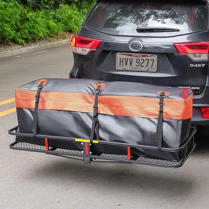 WEIZE Folding Hitch Mount Cargo Carrier Basket 60" x 20" x 6"