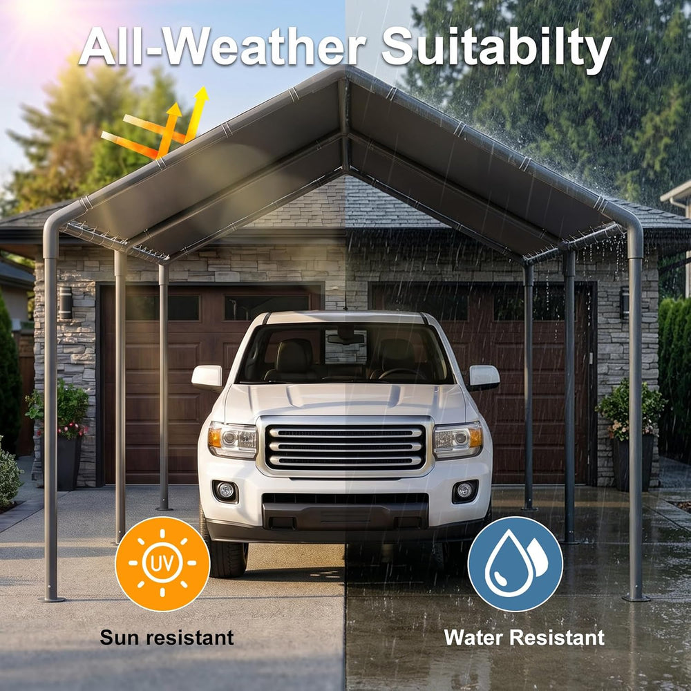 Carport, Heavy Duty Galavanized Carport Canopy, Party Car Tent Garage Shelter...