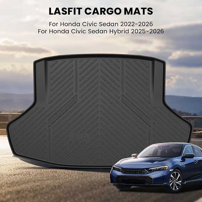 LASFIT Trunk Mat for Honda Civic Sedan 2022-2026 & Civic Sedan Hybrid 202...