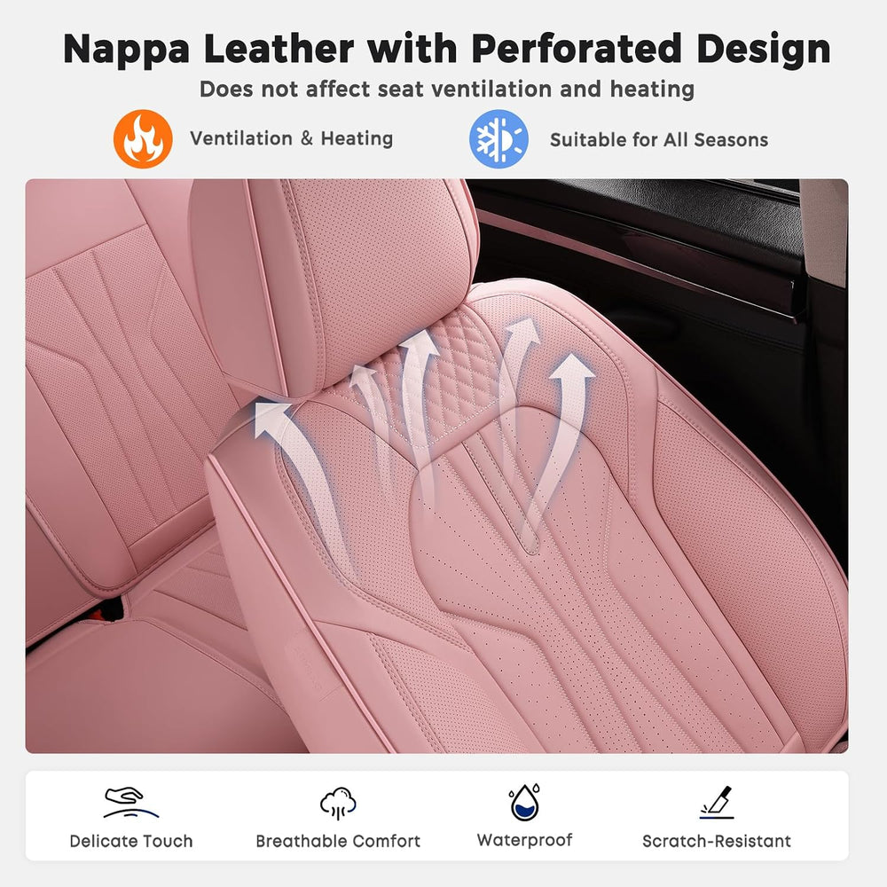 Huidasource Leather Car Seat Covers Full Set 5 Seats, Waterproof Faux Leather...