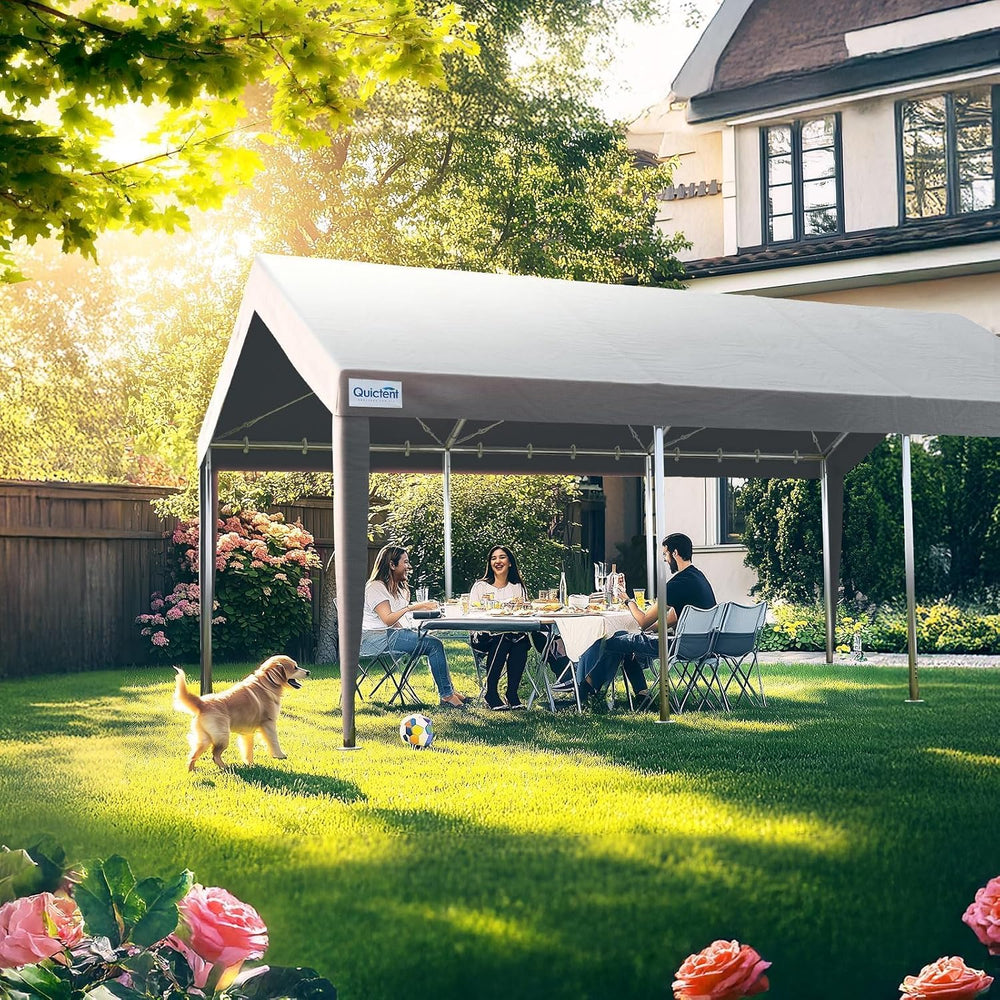 Quictent 10x20 ft Carports with Side Zipper Doors