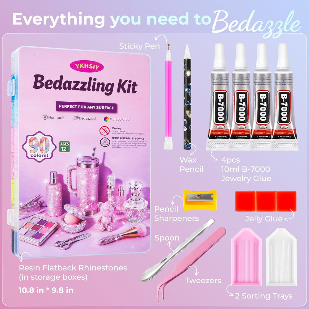 Bedazzling Kit 72000Pcs 90 Colors 3mm Resin Jelly Rhinestones - Diamond Art