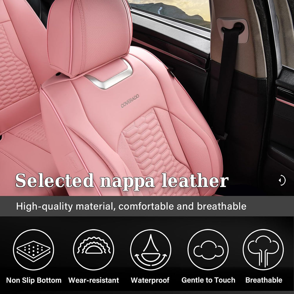 Coverado Front Seat Covers, Car Seat Covers Front Seats, Nappa Leather Waterp...