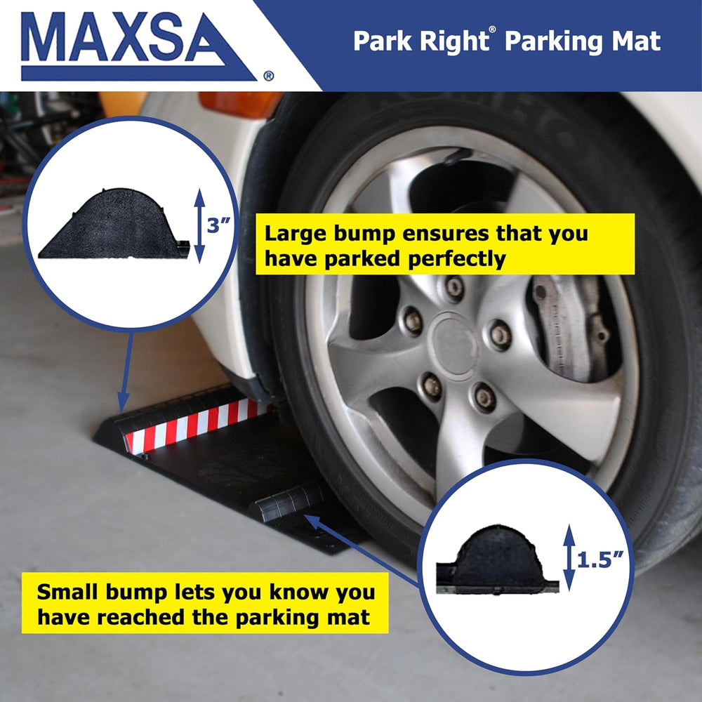 MAXSA 37358-2PK Park Right Parking Mat, Perfect Garage Parking, Black, 2-PK