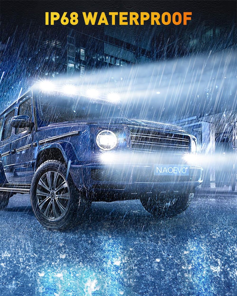 NAOEVO 6 Inch LED Light Bar, 50W 4000LM LED Fog Lights for Trucks, White
