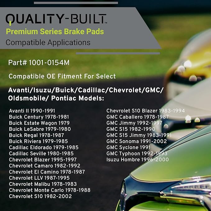 Premium Semi-Metallic Front Brake Pads Compatible