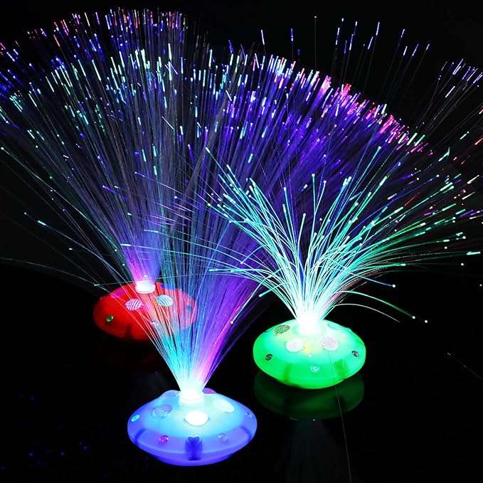 Retisee 24 Pcs Halloween Fiber Optic Lamp Multicolored Centerpiece Optic Ligh...