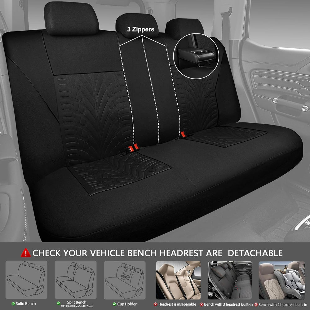 CAR PASS Car Seat Covers Full Sets, Front & Split Rear Bench for Car, 3D ...