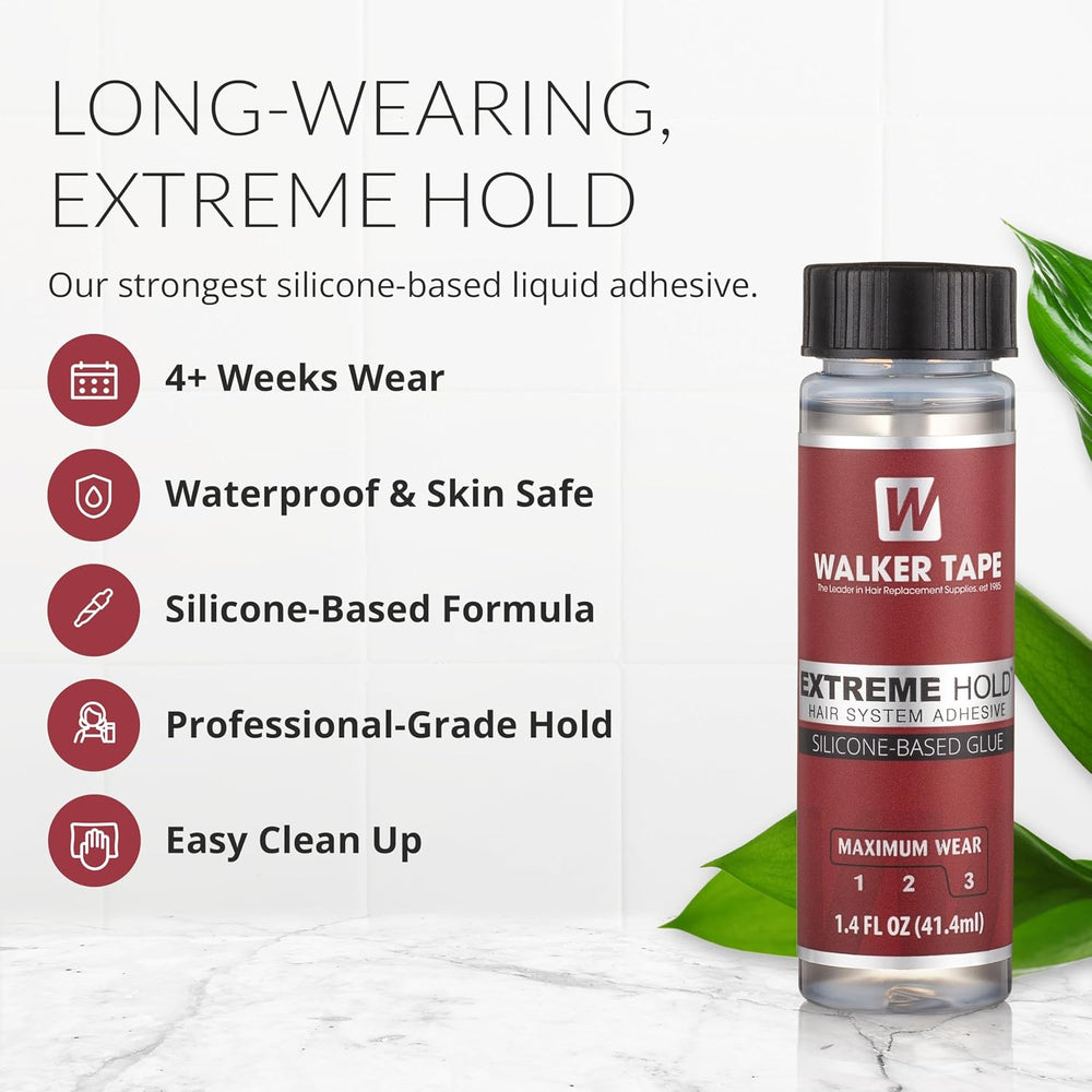Walker Tape Extreme Hold Brush-On Adhesive 1.4 fl oz, Maximum Wear Waterproof...
