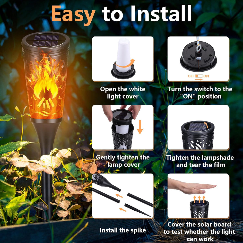 Toodour Solar Halloween Lights Outdoor, 10 Pack Solar Torch Lights