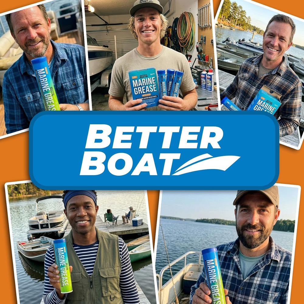 Better Boat Marine Grease Tube, 2 Pack 14 Oz, Waterproof High Temp Trailer