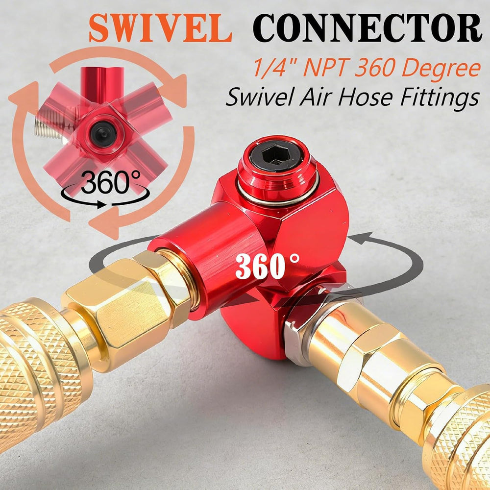 54 Pcs 1/4-inch NPT Air Hose Fittings Coupler Kit 360° Swivel Quick Connect