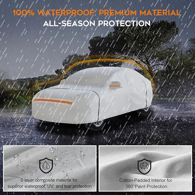 Waterproof Hatchback Car Cover: 6-Layer Protection from Rain, UV & Dust