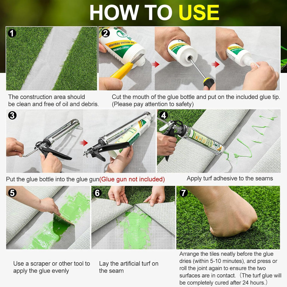 Threlaco 4 Tubes Artificial Grass Turf Glue 10 oz Seam Adhesive Synthetic