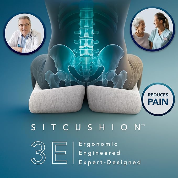 Pressure Relief Seat Cushion for Tailbone Pain – X Large Office Chair Cushion