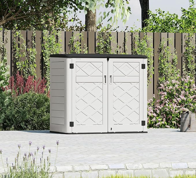 HOMSPARK Storage Shed Weather Resistance, Horizontal Storage Shed