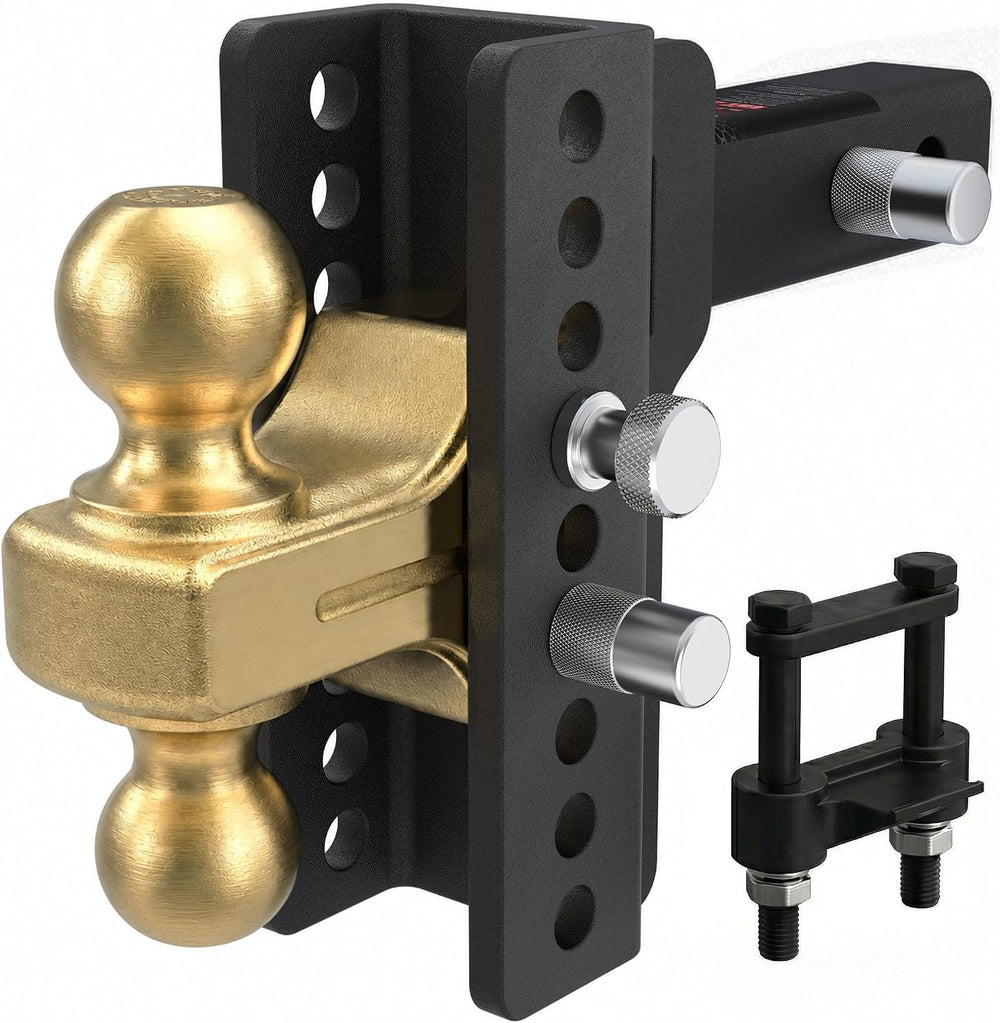 TYT Adjustable Trailer Hitch Ball Mount for 2-Inch Receiver, 14,000 lbs GTW