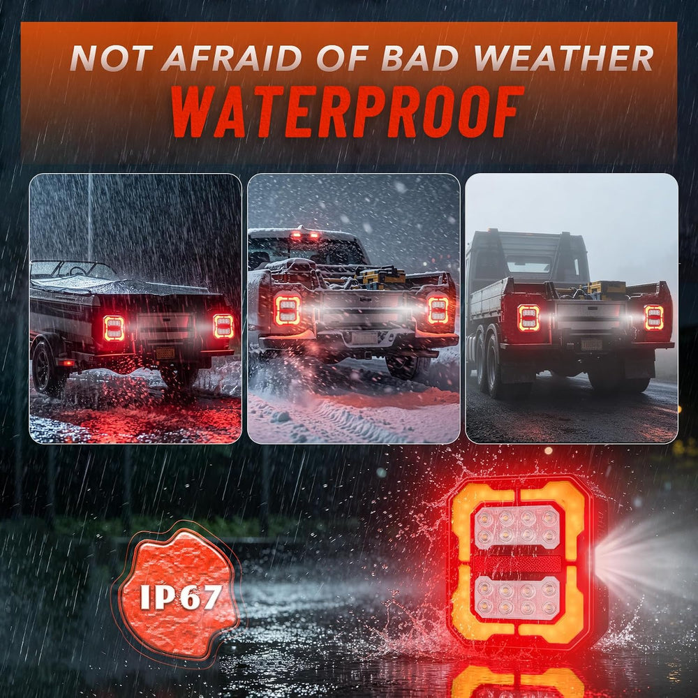 Wireless Trailer Lights, Magnetic Rechargeable LED Tow Light Kit