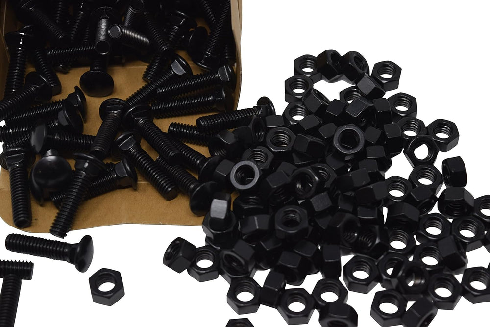 Black Carriage Bolts 5/16in x 1-1/4in (100 Count) Includes Nuts