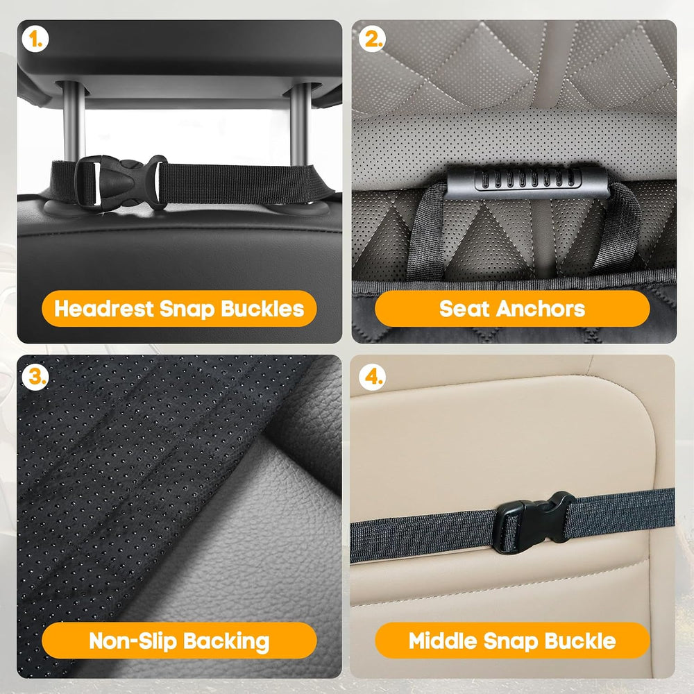 Front Seat Car Cover 2 Pack, PU Leather Dog Car Seat Cover