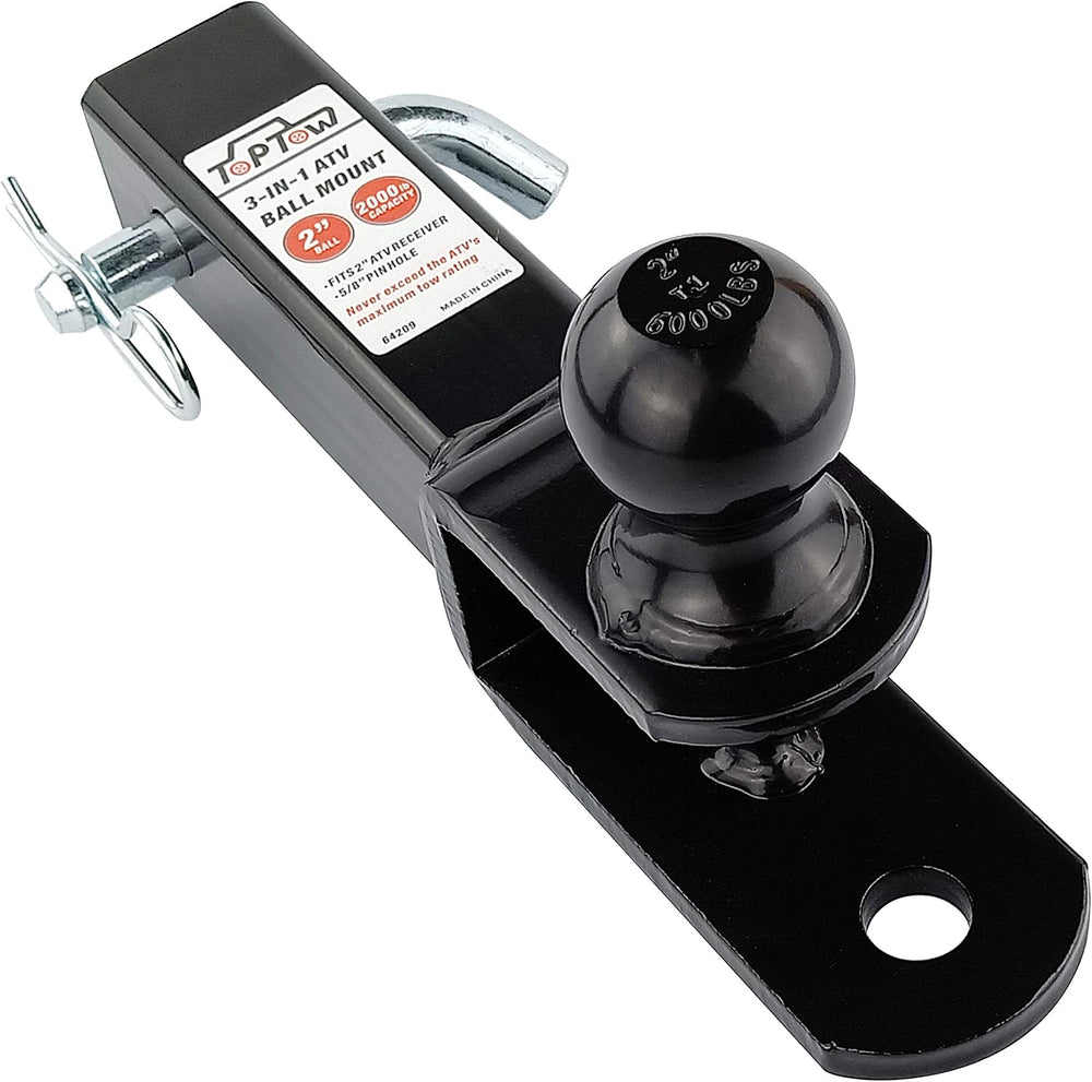 TOPTOW ATV/UTV Trailer Hitch Towing Ball Mounts, 2-Inch Ball, Clevis Pin, Fit...
