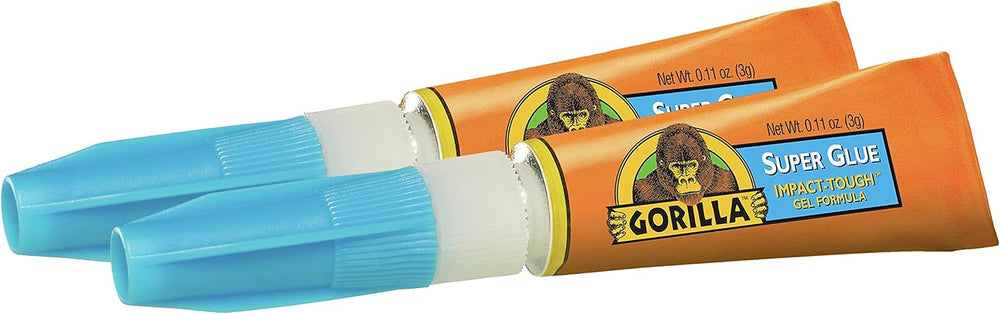Gorilla Super Glue, Two 3 Gram Tubes, Clear, (Pack of 10)