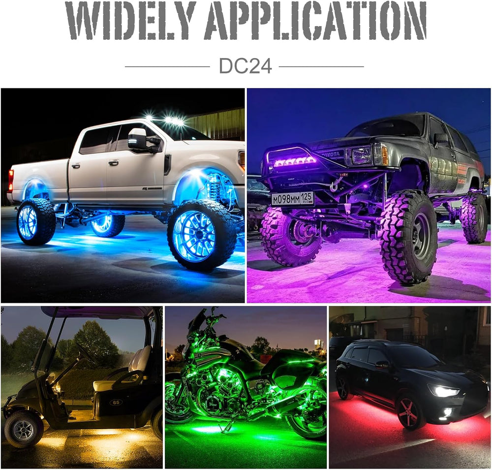 Led Rock Lights for Trucks,16 Pods Lights for Jeep Brightness Truck underglow...