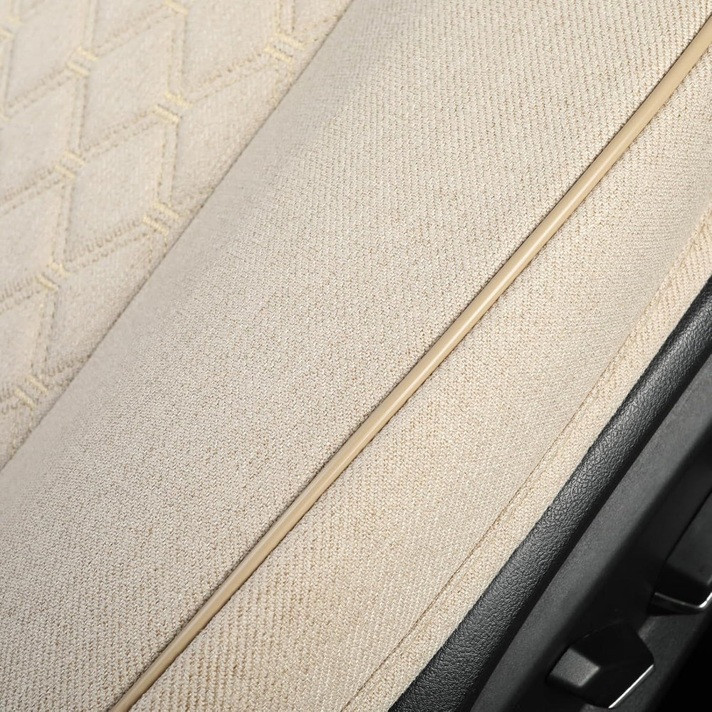 West Llama Linen Front Car Seat Cover Protector Anti-Slip Bottom Seat Cover F...