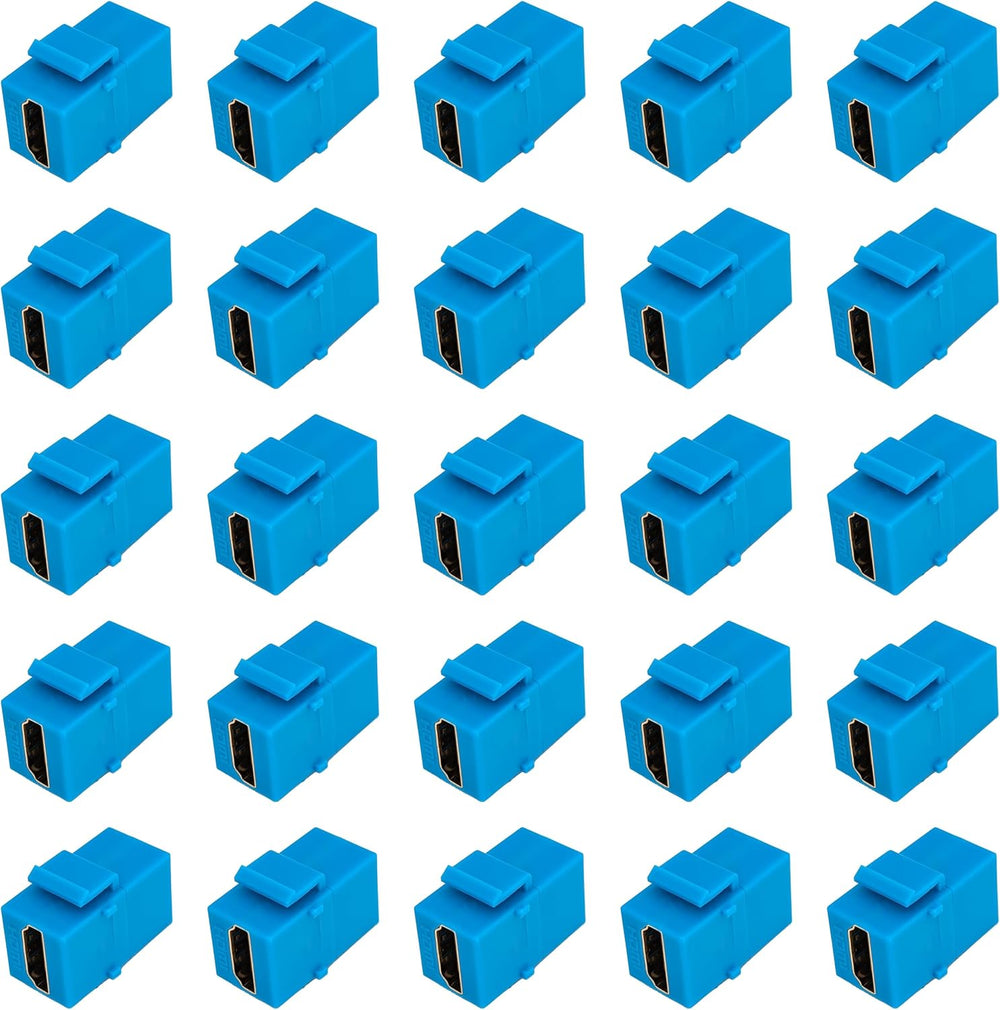 RiteAV HDMI Blue Keystone Adapter Coupler Female to Female [25 Pack]