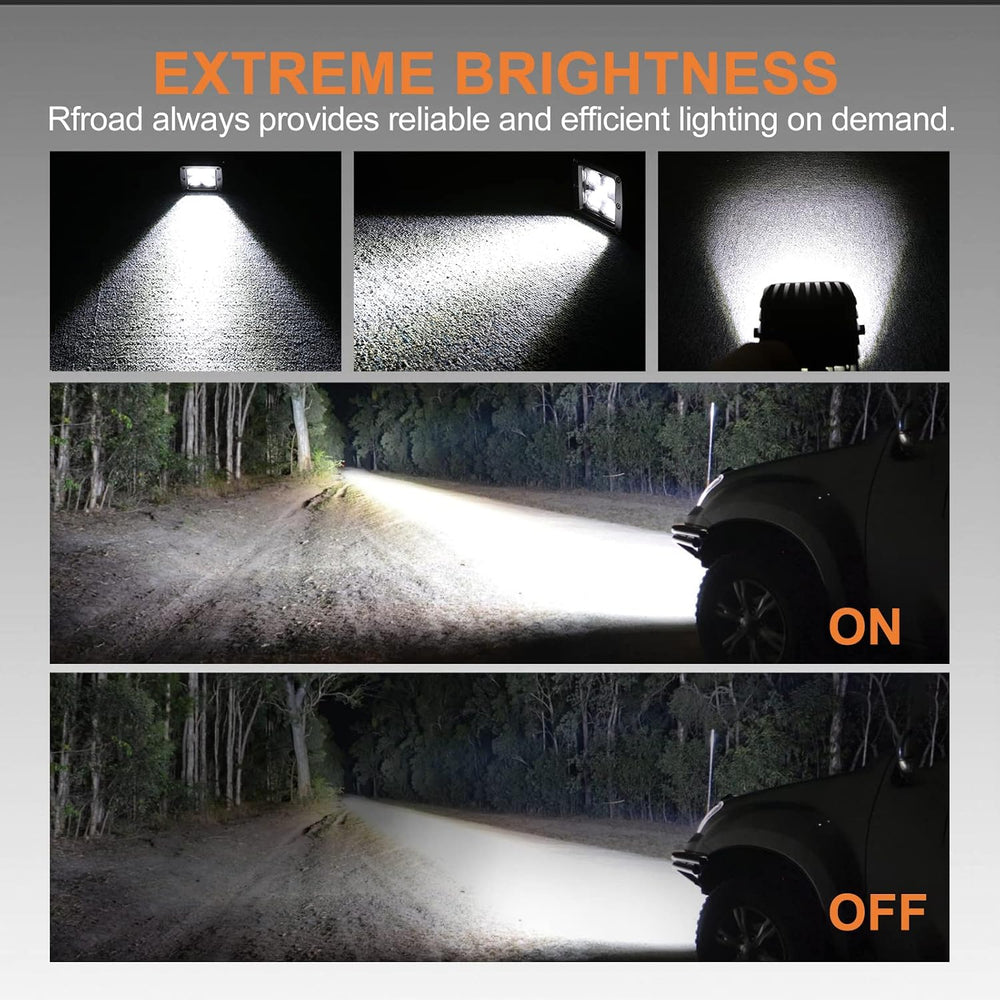 LED Pods, RFROAD LIGHTING 2pcs 3" 100W Super Bright LED Driving Lights L...
