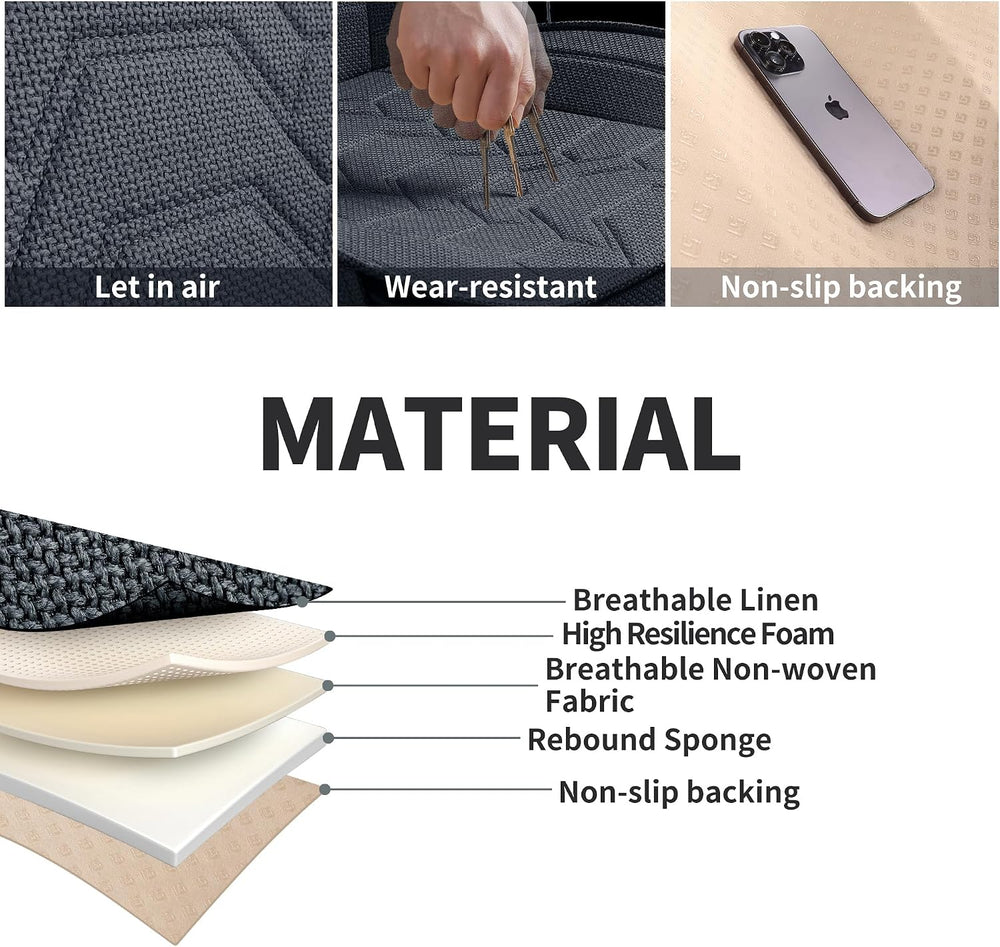 Linen Front Car Seat Covers Cloth Fabric Seat Protectors