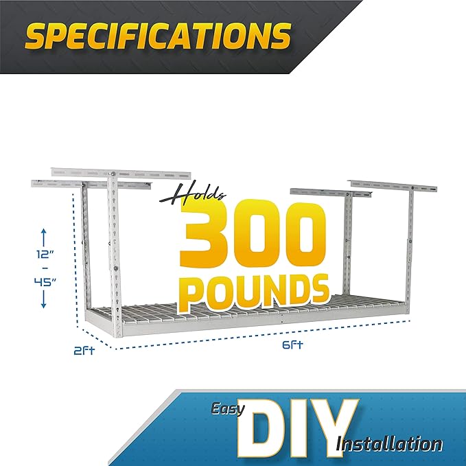 MonsterRax Overhead Garage Storage Rack 2 x 6 Ceiling Rack