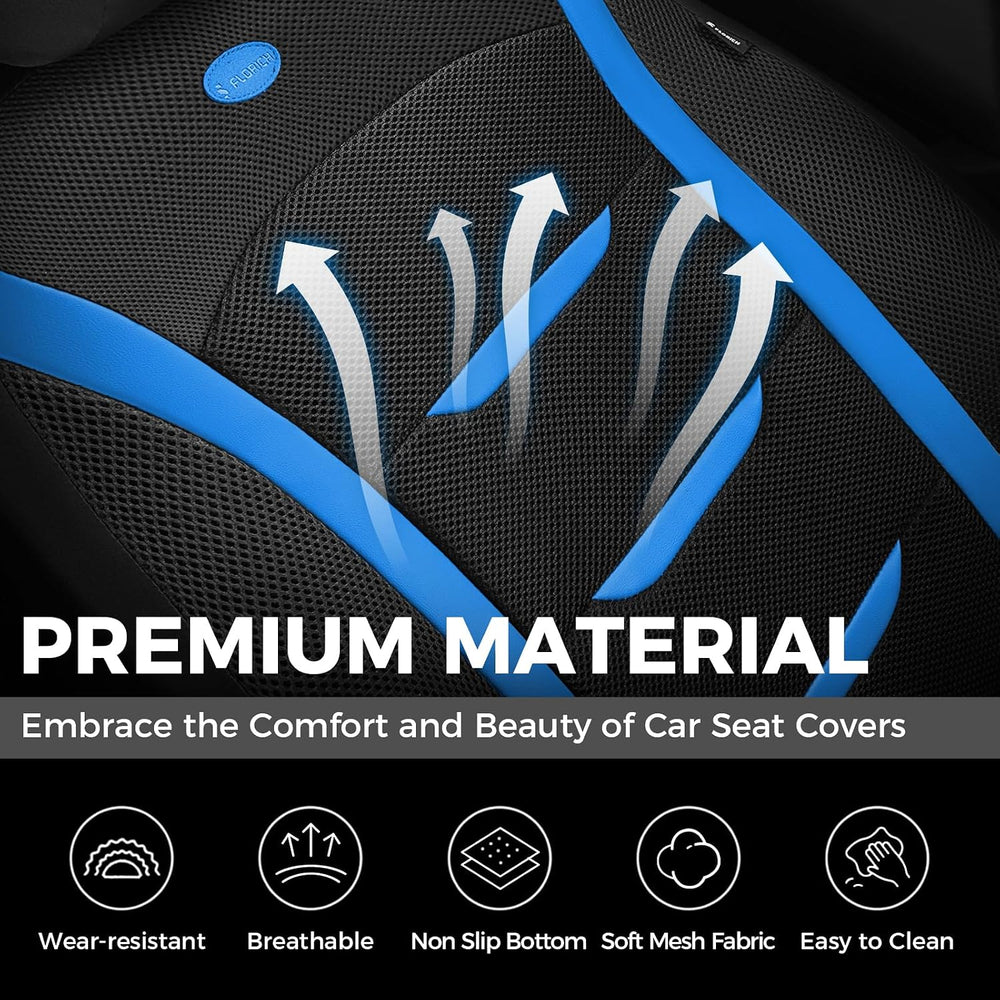 Front Car Seat Covers Air Cool Mesh Thick Car Seat Covers Car Seat Protectors...